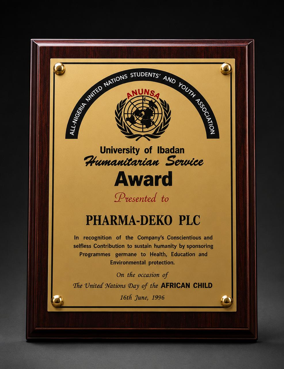 University of Ibadan Humanitarian Service Award
